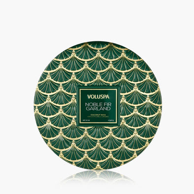 Voluspa Noble Fir Garland 12oz 3 Wick Tin Candle