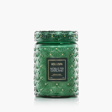 Voluspa Noble Fir Garland Large 18oz Jar Candle