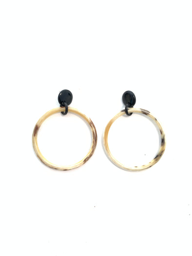 Accessory Jane Natural Horn Hoop Earrings