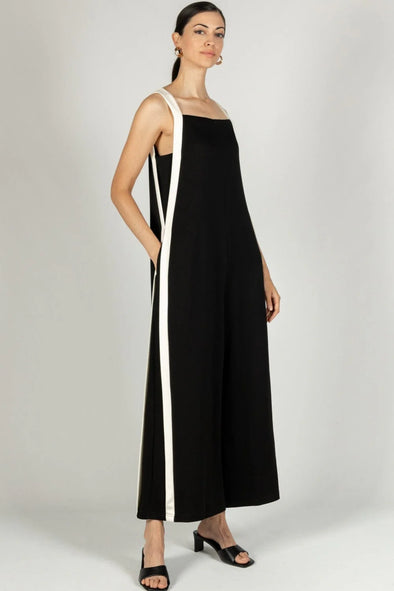 P. Cill Black & White Contrast Modal Jumpsuit