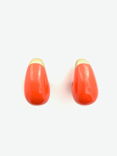 Accessory Jane Lacqured Teardrop Earrings- Orange