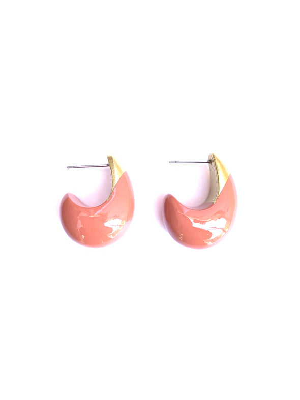 Accessory Jane Lacqured Teardrop Earrings- Clay