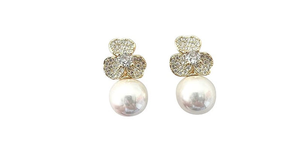 Gemelli Pearl Flower Earrings
