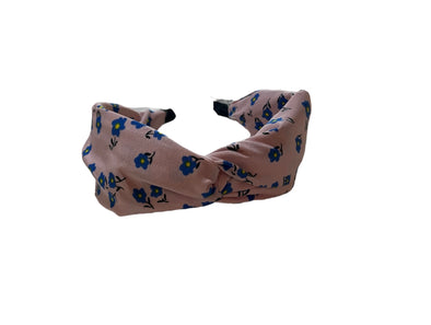 Patterned Pink and Blue Flower Headband
