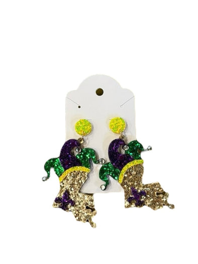 Louisiana Mardi Gras Earrings