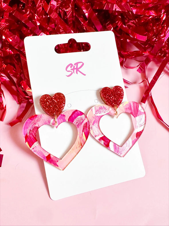 Sandy + Rizzo Sweetie Pie Heart Dangle Earrings