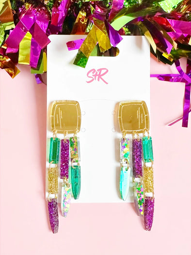 Sandy + Rizzo Mardi Gras Gemma Earrings