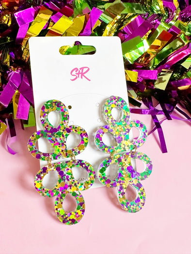 Sandy + Rizzo Mardi Gras Janey Earrings