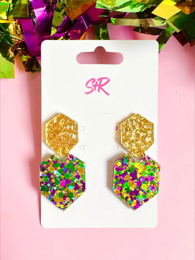 Sandy + Rizzo Mardi Gras Ellie Earrings