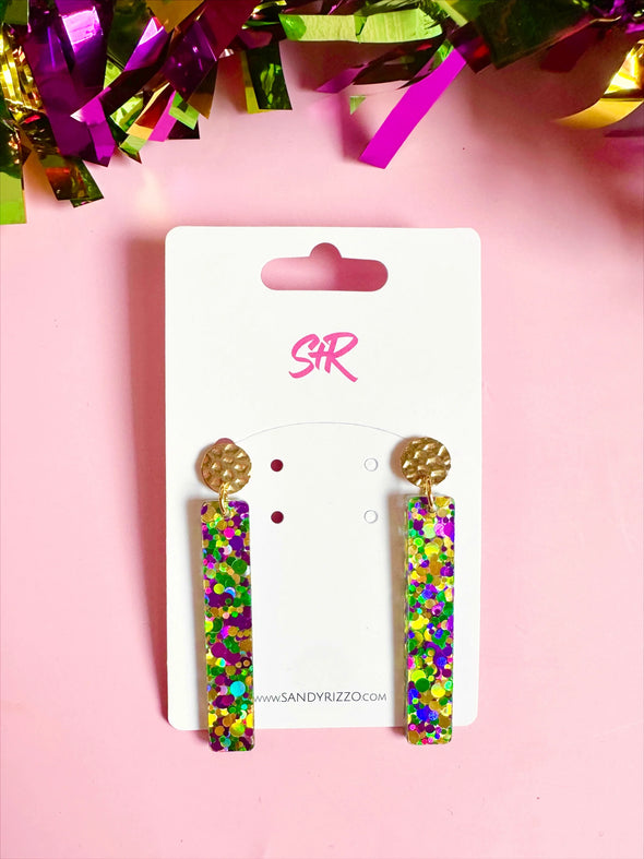 Sandy + Rizzo Mardi Gras Izzy Earrings