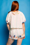 QOS Stripe Button Up Shell Short