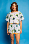 QOS Cotton Turtle Fringe Tie Top