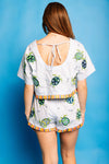 QOS Cotton Turtle Fringe Tie Top