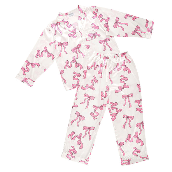 Long Sleeve Pink Bow Pajama Bottoms