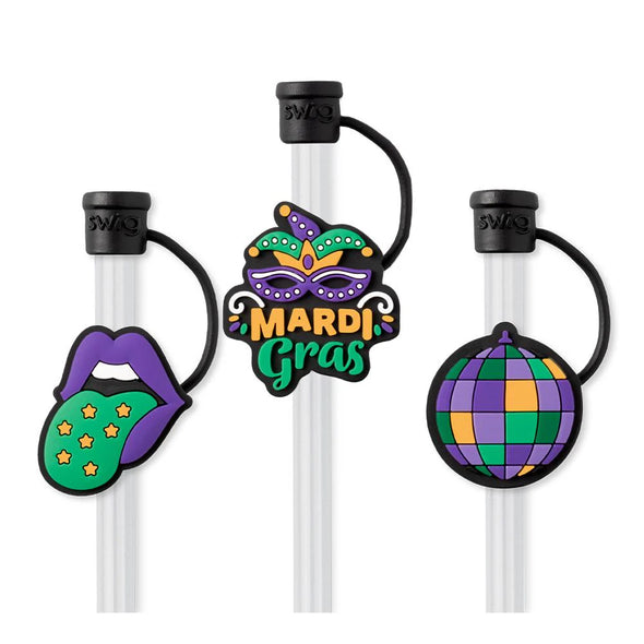 Swig Mardi Gras Party Straw Topper Set