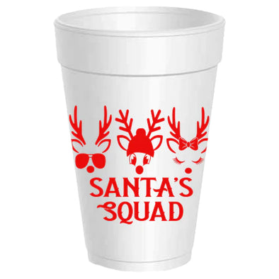 Santas Squad Reindeer Styrofoam Cups