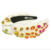 BC Ivory Headband with Rainbow Crystals