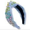 BC Denim Headband with Rainbow Gradient Crystals