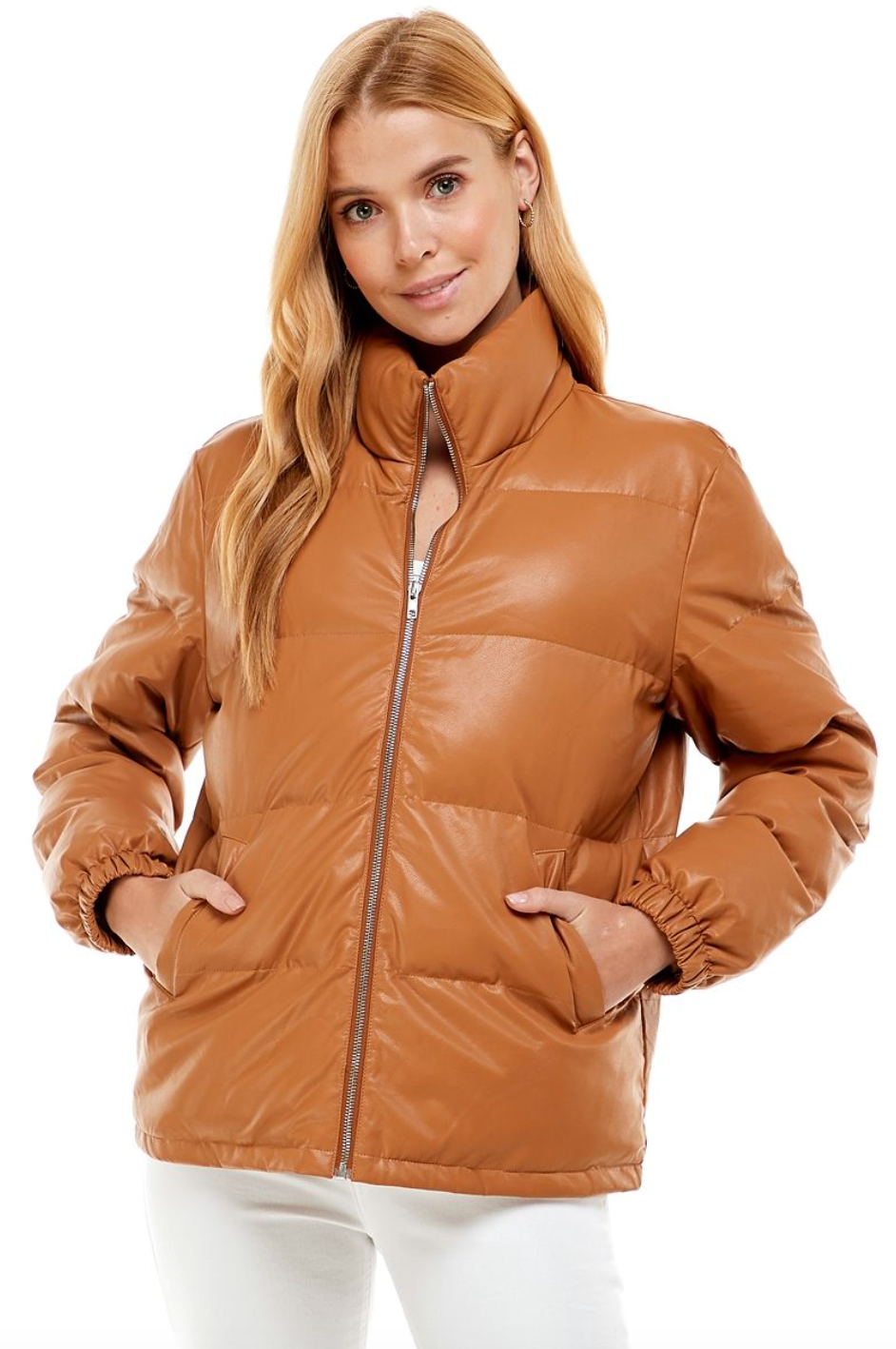 Unleash Your Style with our Classic Brown Puffer Leather Jacket-  ChersDelights Leather Apparel