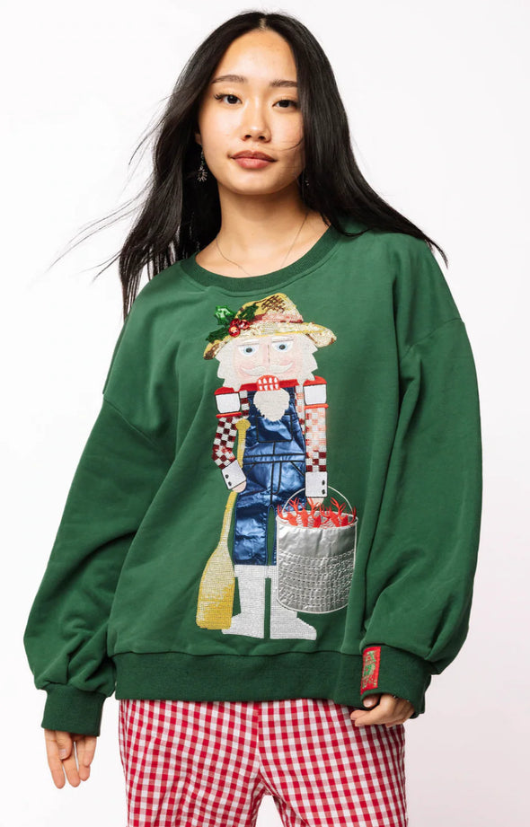 QOS Dark Green Cajun Nutcracker Sweatshirt