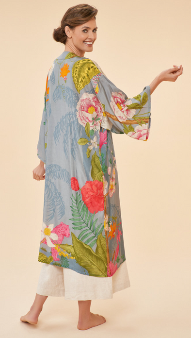 Powder Floral Jungle Lavender Kimono Gown