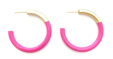 Accessory Jane Med Hot Pink Hoops