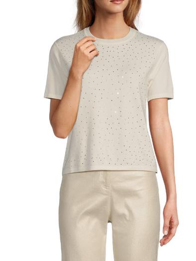 Lucy Paris Cream Vega Embellished Top