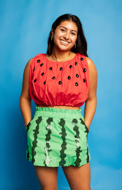 QOS Red Bubble Watermelon Seed Top