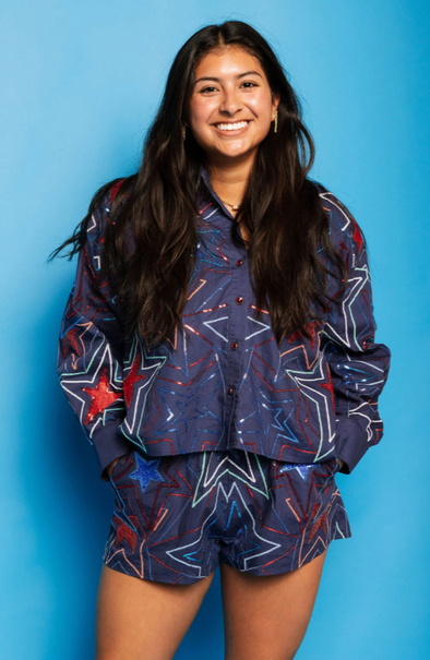 QOS Navy Groovy Star Short
