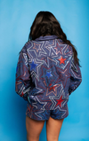 QOS Navy Groovy Star Short