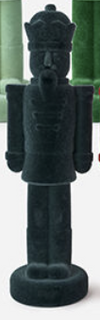 180 Degree Flocked Nutcracker Figure