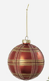 180 Degree Plaid Ball Ornament