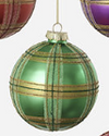 180 Degree Plaid Ball Ornament