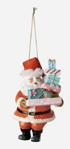 180 Degree Santa with Gift Box Ornament