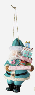 180 Degree Santa with Gift Box Ornament