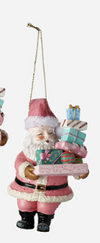 180 Degree Santa with Gift Box Ornament