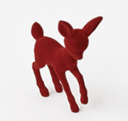 180 Degree 50's Flocked Standing Reindeer
