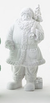 180 Degree Small Flocked Santa