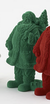 180 Degree Small Flocked Santa