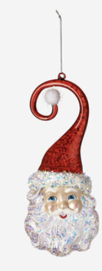 180 Degree Santa Multicolored Swirl Hat Ornament