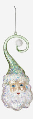 180 Degree Santa Multicolored Swirl Hat Ornament