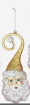 180 Degree Santa Multicolored Swirl Hat Ornament