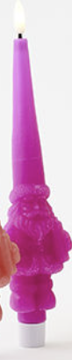 180 Degree Lit Santa Taper Candle