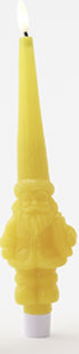 180 Degree Lit Santa Taper Candle