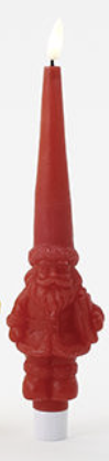 180 Degree Lit Santa Taper Candle