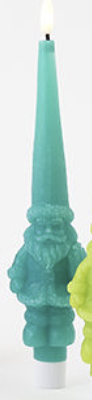 180 Degree Lit Santa Taper Candle