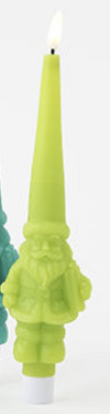 180 Degree Lit Santa Taper Candle