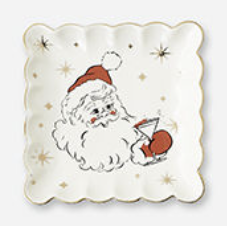 180 Degree Holiday Cheers Scalloped Square Plate