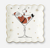 180 Degree Holiday Cheers Scalloped Square Plate