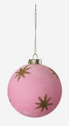 180 Degree Flocked Star Ball Ornament
